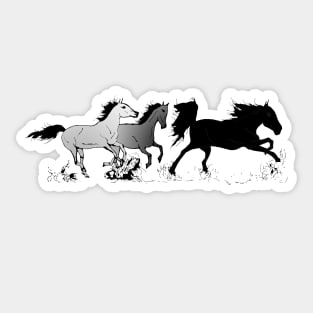 Wild horses galloping fast horse lover Sticker